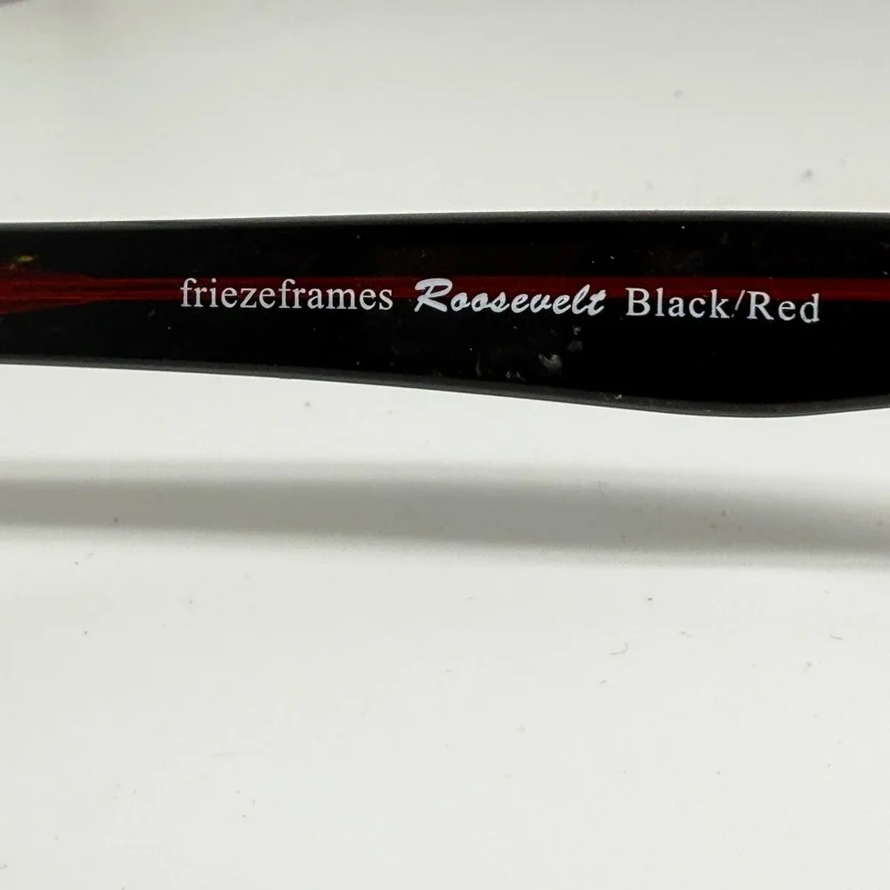 Frieze Frames Roosevelt Black Red Cat Eye Eyeglasses Handcrafted USA 52-18-140